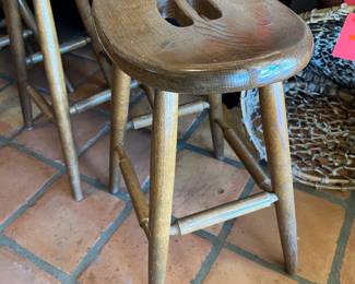 4pc Vintage Saddle Stools		
