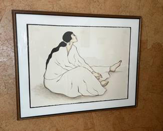 Signed/Numbered  RC Gorman Anaba Litho Lithograph Framed Print 1980	Frame: 30 x 37.5in	

