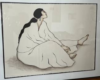 Signed/Numbered  RC Gorman Anaba Litho Lithograph Framed Print 1980	Frame: 30 x 37.5in	
