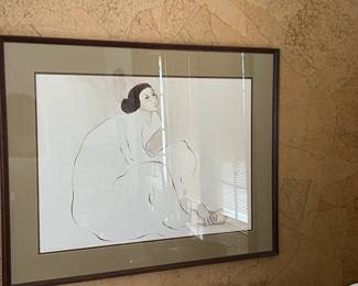 Signed/Numbered  RC Gorman Woman From Paris Litho Lithograph Framed Print 1979	Frame: 29 x 36in	
