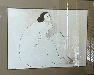 Signed/Numbered  RC Gorman Woman From Paris Litho Lithograph Framed Print 1979	Frame: 29 x 36in	
