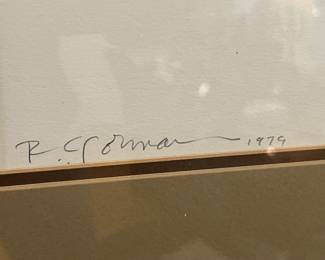 Signed/Numbered  RC Gorman Woman From Paris Litho Lithograph Framed Print 1979	Frame: 29 x 36in	
