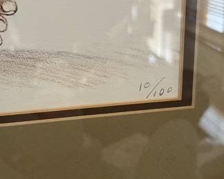 Signed/Numbered  RC Gorman Woman From Paris Litho Lithograph Framed Print 1979	Frame: 29 x 36in	
