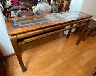 Wood & Glass Sofa Table		
