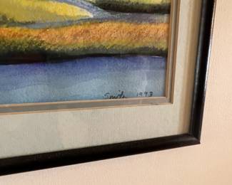 Original Watercolor Smith 1993 Lake Scene 		
