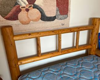 Full Size Rustic Pine Bed		
