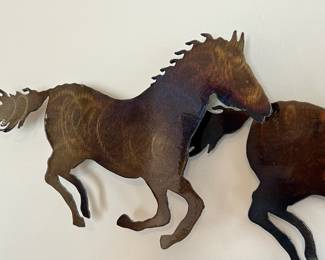 Metal Wall Art Running Horses Wild Stallions		
