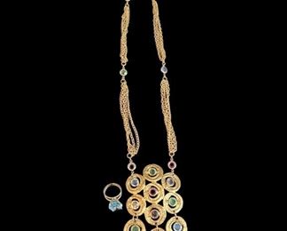Gold Necklace and Ring