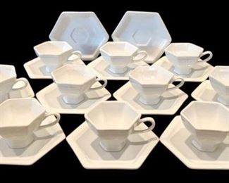 White Demitasse Cups and Saucers