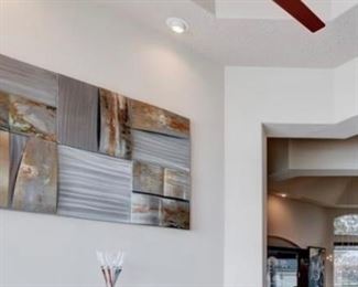 Hollack’s “Cybernetics” Painting on Metal Wall Hanging (66”W x 4.5”D x 44”H)