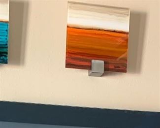 5 Holman’s “Horizonettes” Mixed Media on Acrylic (each is 10”W x 11”H x 2.5”D)