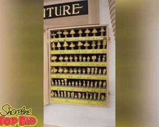 Professional Router Bits with Wooden Storage Cabinet