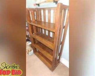 Solid Maple 4 Tier Bookshelf On Castors