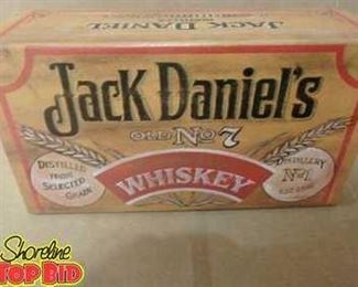 Vintage 1970s Tin Jack Daniels Match Box Sleeve with Jack Daniels box of matches