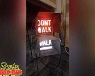 Vintage Crosswalk Light Up Sign Works