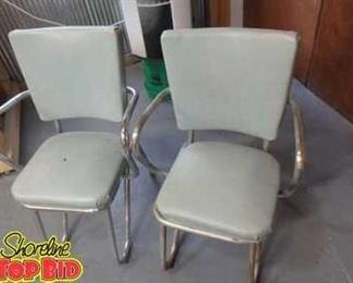 2 Rare MidCentury Chairs  1 Chair Needs Seat Bolted Back Down  Very Cool