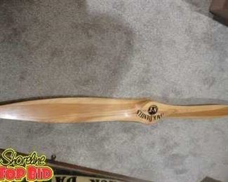 Antique Wooden Plane Propeller with Jack Daniels Sticker  Can be Removed