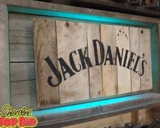 Custom Made Barn Wood Jack Daniels Light Up Sign