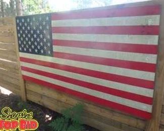 Custom Made Wooden American Flag Decor