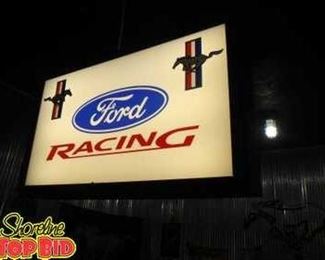 Light Up Ford Racing Sign One Sided