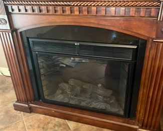 electric fireplace mantel, as-is (heats, but doesn't glow)
