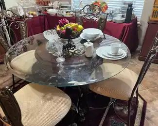 round glass top dining table