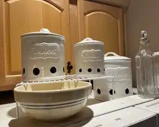 white canisters