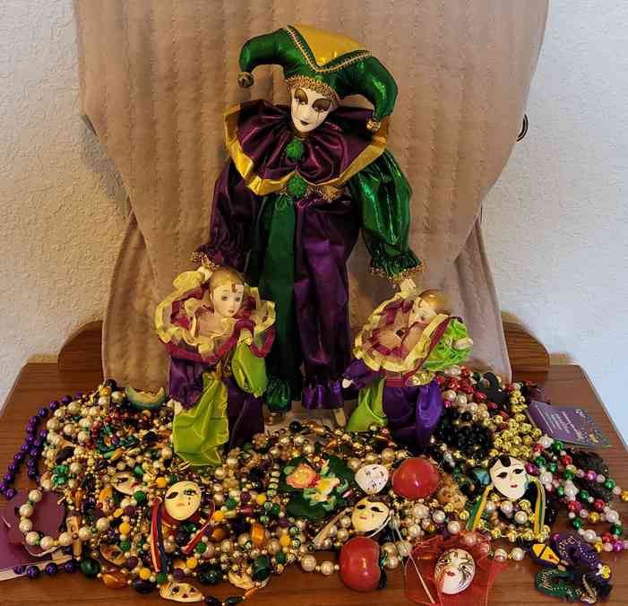 mardi gras jester doll