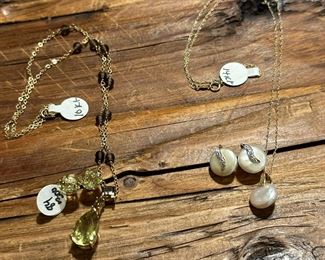 14K GOLD Necklace and Earring Sets