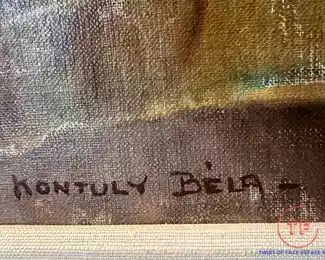 Original Oil on Canvas Still Life by BELA KONTULY in Gold Gilt Frame