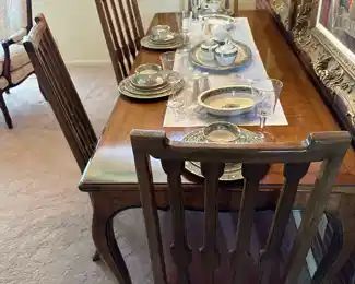 Vintage HENREDON Table and Chair Set with Side Drawers