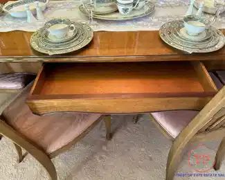 Vintage HENREDON Table and Chair Set with Side Drawers