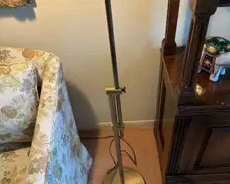Shovel Head Brass Adjustable Pharmacy Style Floor Lamp