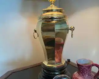 Large Vintage Brass Urn Style Table Lamp