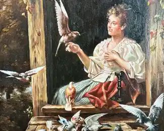 Original Oil on Board Framed Painting by F. ADAMS