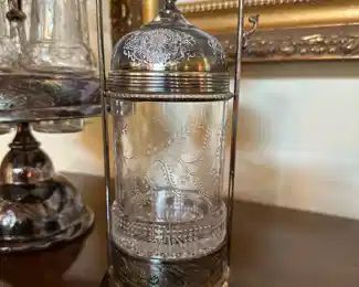 Antique Etched Pickle Caster