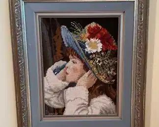 RENOIR Signed Needlepoint