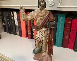 Antique Religious Santos Wood Sculpture