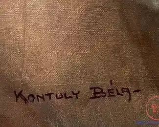 Original Oil on Canvas by BELA KONTULY in Gold Gilt Frame