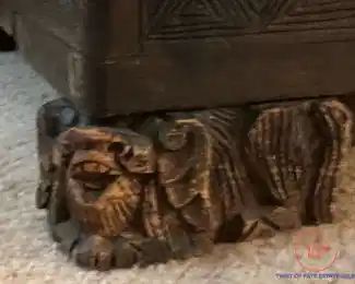 Hand Carved Chinese CAMPHOR Carved Wood Chest - SAMUEL S PERRY