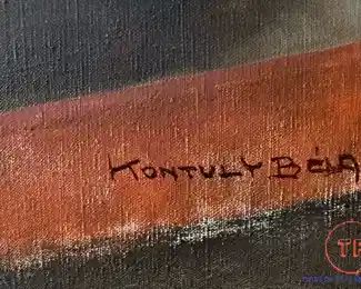 Original Oil on Canvas Still Life by BELA KONTULY in Gold Gilt Frame