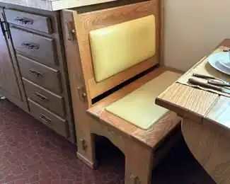 Vintage Breakfast Nook Booth Set (Table and Benches)