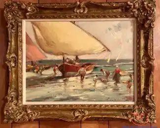 Original Oil on Canvas in Carved Gold Gilt Frame
