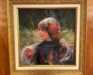 Original Oil on Canvas by FRANCISCO MASSERIA in Gold Gilt Frame