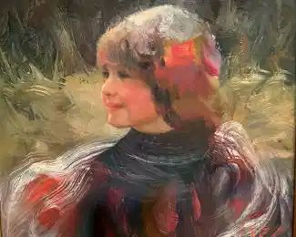 Original Oil on Canvas by FRANCISCO MASSERIA in Gold Gilt Frame