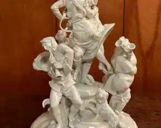 Antique Capodimonte Blanc De Chine Porcelain Sculpture - Musical Composite Grouping