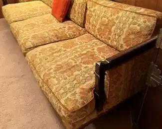 Vintage 1970's Wood Framed Sofa
