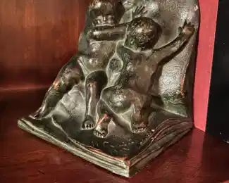 Vintage Bronze Cherub Bookends