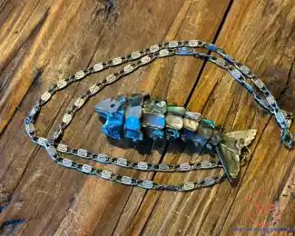 Vintage Mother of Pearl Articulated Fish Bottle Opener on Necklace