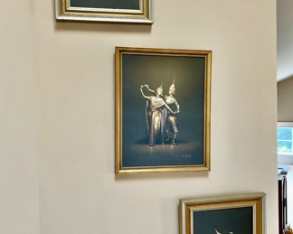 Three Paintings Depicting Thai Dancers by B.N. Young